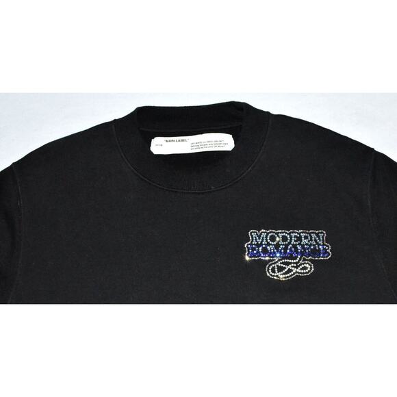 D0 NEW OFF-WHITE C/O VIRGIL ABLOH MAIN LABEL 2013 Black Sweatshirt Sweater Sz XS - Picture 4 of 8